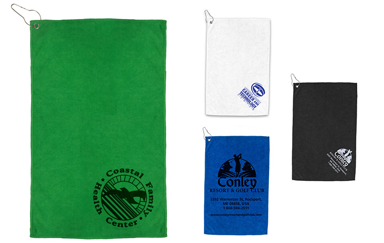 300 GSM Heavy Duty Microfiber Golf Towel with Metal Grommet and Clip